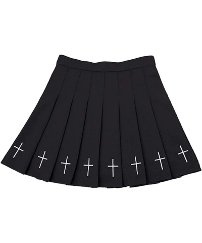 Womens Pleated Skirt Skater Skirt with Belt Goth Kawaii Plaid Mini Cute High Waist Tennis Skirt with Lining Shorts Gothic 51 ...