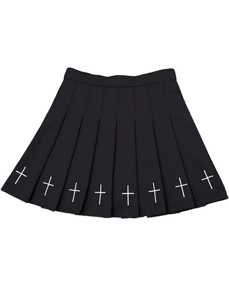 Womens Pleated Skirt Skater Skirt with Belt Goth Kawaii Plaid Mini Cute High Waist Tennis Skirt with Lining Shorts Gothic 51 ...