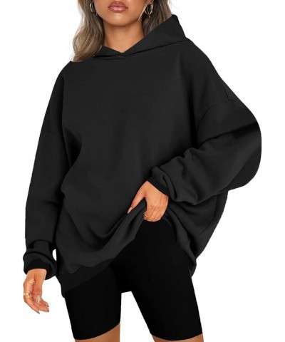 Women's Oversized Hoodies Fleece Casual Long Sleeve Hooded Pullover Fall Fashion Sweatshirts Y2K Clothes with Pockets Z27_bla...