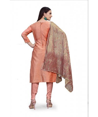 Salwar Kameez Suit for Women Indian Party Wear Plus Size Salwar Suit Dress With Dupatta Peach & Brown $39.95 Suits