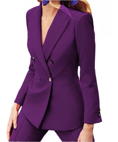 Women's Business Suit Double Breasted Slim Fit 2 Piece Work Lady Blazer Jacket,Pant Suits Hunt Green $35.65 Suits