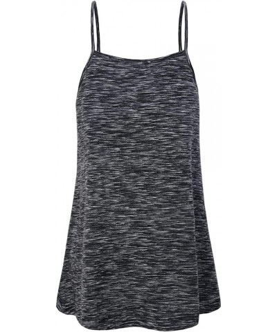 Womens Summer V Neck Casual Flowy Spaghetti Strap Camisole Tank Tops Marled Black $7.42 Tanks