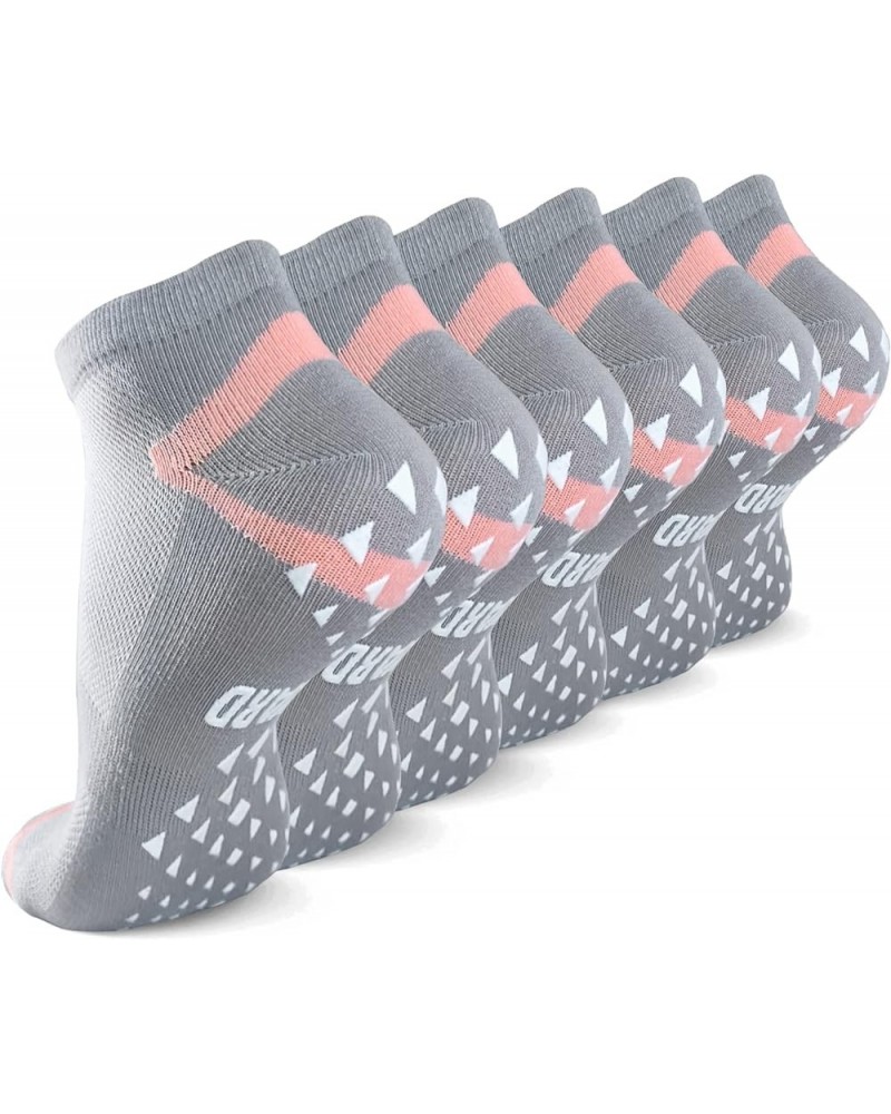 6 Pairs Non Slip Yoga Socks Pilates Hospital Gripper Socks Women Orange(y Heel) $9.35 Activewear