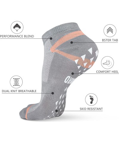 6 Pairs Non Slip Yoga Socks Pilates Hospital Gripper Socks Women Orange(y Heel) $9.35 Activewear