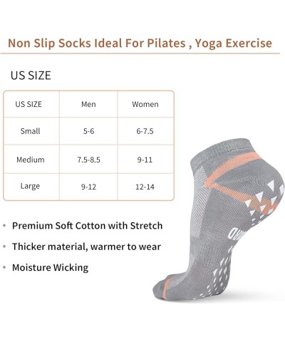 6 Pairs Non Slip Yoga Socks Pilates Hospital Gripper Socks Women Orange(y Heel) $9.35 Activewear