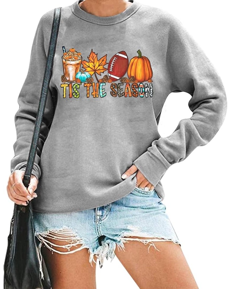 It's Fall Y'all Leopard Plaid Dot Pumpkin Sweatshirt Women's Halloween Long Sleeve Casual Pullover Tops Grey $12.74 Hoodies &...