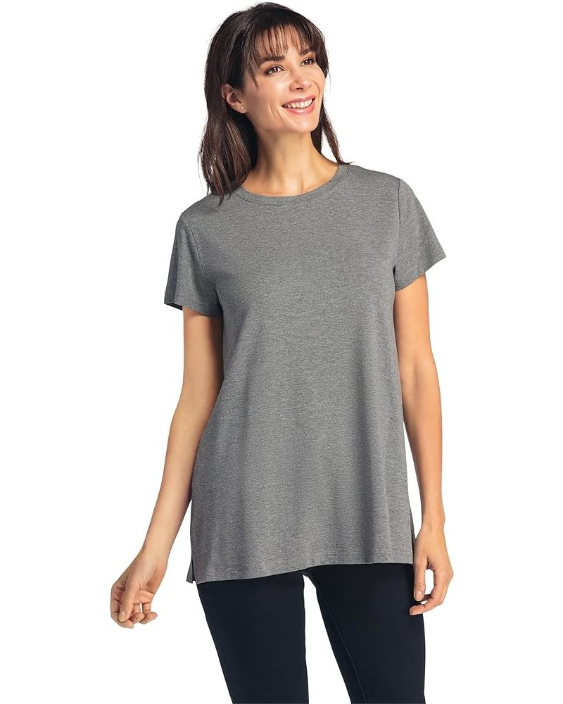 Womens Ecofabric Organic Cotton & Rayon Blend Crew Neck Shirt | Relaxed Fit Light Heather Gray $15.18 T-Shirts