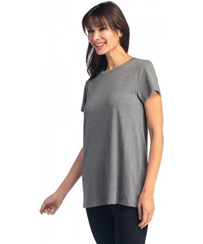 Womens Ecofabric Organic Cotton & Rayon Blend Crew Neck Shirt | Relaxed Fit Light Heather Gray $15.18 T-Shirts