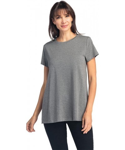 Womens Ecofabric Organic Cotton & Rayon Blend Crew Neck Shirt | Relaxed Fit Light Heather Gray $15.18 T-Shirts