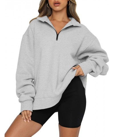 Womens Fashion Hoodies & Sweatshirt Pullover Fall Fashion 2024 Teen Girls Half Zip Winter Warm Top 2 Grey $18.54 Hoodies & Sw...