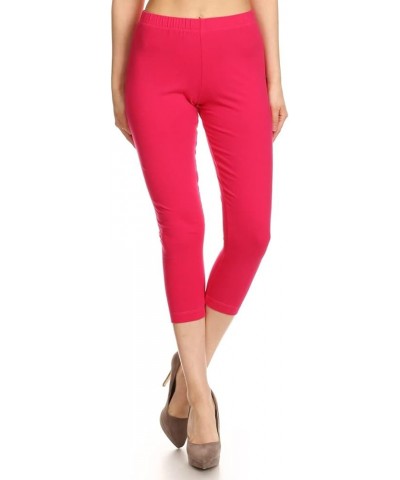 Premium Cotton Soft Capri Pants for Women - Ultimate Comfort Summer Leggings Fuchsia $11.50 Others