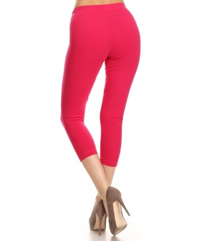 Premium Cotton Soft Capri Pants for Women - Ultimate Comfort Summer Leggings Fuchsia $11.50 Others