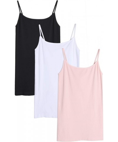 Women Seamless Basic Camisole, Made in U.S.A, One Size 3 Pack: White, Black, Cloud Pink $24.48 Tanks