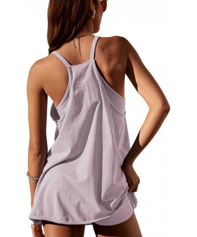 Womens Sleeveless Athletic Hot Shot Mini Dress with Built-in Shorts Sundress Mauve $15.50 Activewear