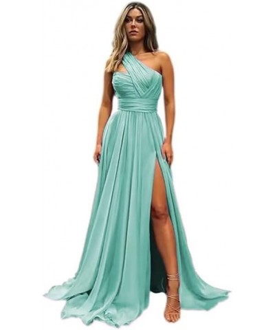 Women's One Shoulder Bridesmaid Dresses for Wedding Long Chiffon A-Line Slit Formal Evening Gown Lavender $29.14 Dresses