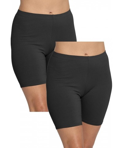 Women's Biker and Knee Length Leggings - 2 Pack | S - 7X Shorts Black $14.99 Leggings