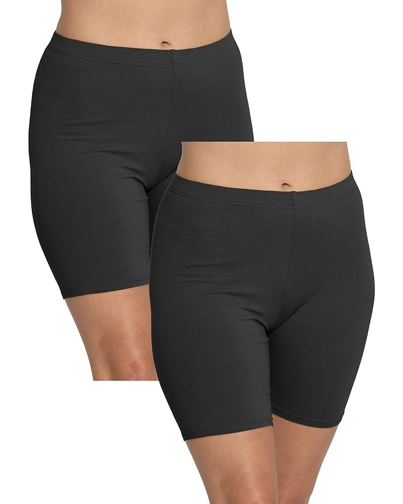 Women's Biker and Knee Length Leggings - 2 Pack | S - 7X Shorts Black $14.99 Leggings