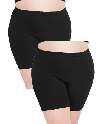 Women's Biker and Knee Length Leggings - 2 Pack | S - 7X Shorts Black $14.99 Leggings