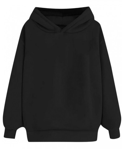 Women's Oversized Hoodies Fleece Casual Long Sleeve Hooded Pullover Fall Fashion Sweatshirts Y2K Clothes with Pockets Z27_bla...