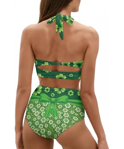 Women'2 Piece Halter Push up Bikini Set Tie Side Swimsuit Bathing Suit Beachwear Green Bow Tie $19.94 Swimsuits