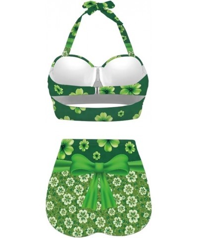 Women'2 Piece Halter Push up Bikini Set Tie Side Swimsuit Bathing Suit Beachwear Green Bow Tie $19.94 Swimsuits