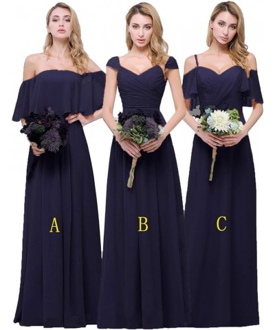 Chiffon Bridesmaid Dresses Long for Women Girls to Wedding Party Gown Navy C $33.00 Dresses