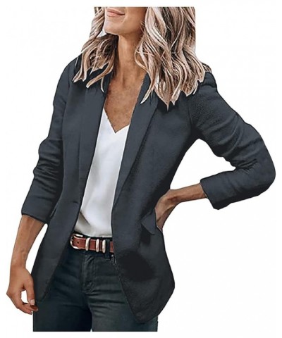 Womens Casual Blazers Long Sleeve Open Front Jackets Blazers Fashion Dressy Work Business Outfits Plus Size Cardigan B Dark G...