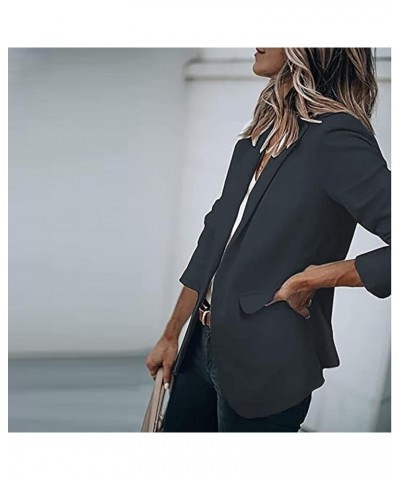 Womens Casual Blazers Long Sleeve Open Front Jackets Blazers Fashion Dressy Work Business Outfits Plus Size Cardigan B Dark G...