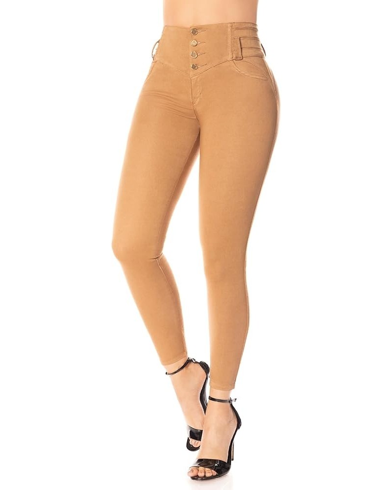 Búla Lipo Sculpt Jeans Pantalones Colombianos Levanta Cola - Elastic High Waist Butt Lifting Pants - Made in Colombia Khaki $...