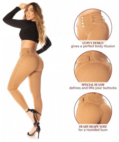 Búla Lipo Sculpt Jeans Pantalones Colombianos Levanta Cola - Elastic High Waist Butt Lifting Pants - Made in Colombia Khaki $...