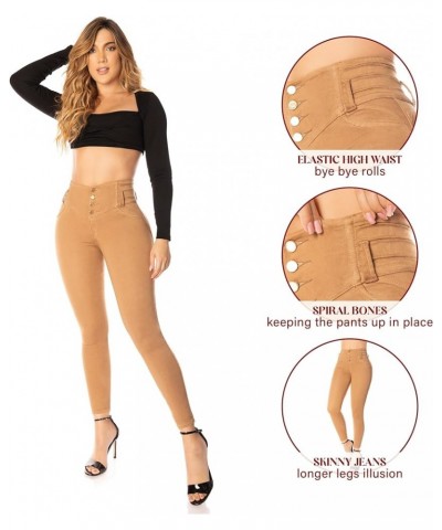 Búla Lipo Sculpt Jeans Pantalones Colombianos Levanta Cola - Elastic High Waist Butt Lifting Pants - Made in Colombia Khaki $...