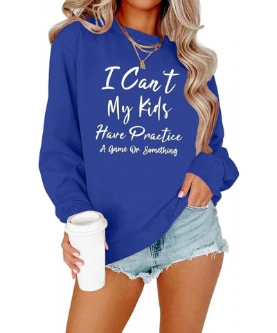 Womens Fashion Letter Print Crew Neck Sweatshirt Long Sleeve Top Pullover A-blue $11.11 Accessories