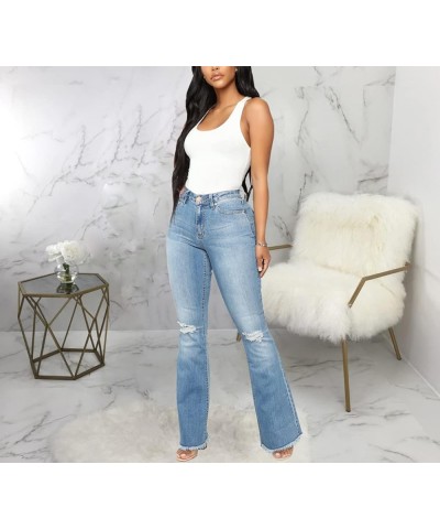 Bell Bottom Jeans for Women Ripped High Waisted Classic Flared Pants Light Blue2621 $20.29 Jeans