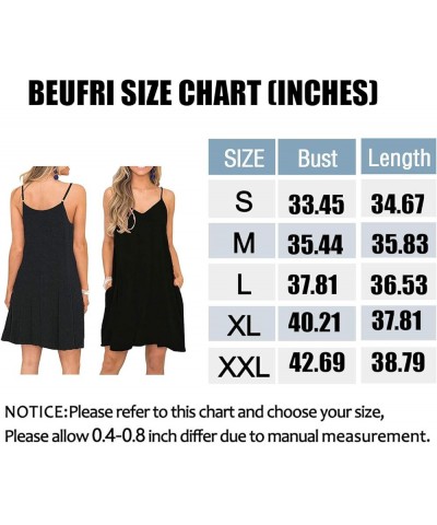 Women's Summer Spaghetti Strap Casual Swing Tank Beach Cover Up Dress with Pockets 0 Dark Green $13.80 Dresses