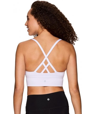 Active Women's Fashion Strappy Seamless Low Impact Workout Sports Bra Criss Cross White $17.34 Lingerie