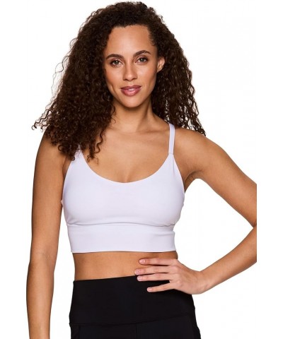 Active Women's Fashion Strappy Seamless Low Impact Workout Sports Bra Criss Cross White $17.34 Lingerie