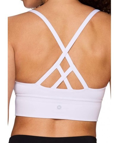 Active Women's Fashion Strappy Seamless Low Impact Workout Sports Bra Criss Cross White $17.34 Lingerie