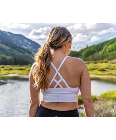 Active Women's Fashion Strappy Seamless Low Impact Workout Sports Bra Criss Cross White $17.34 Lingerie