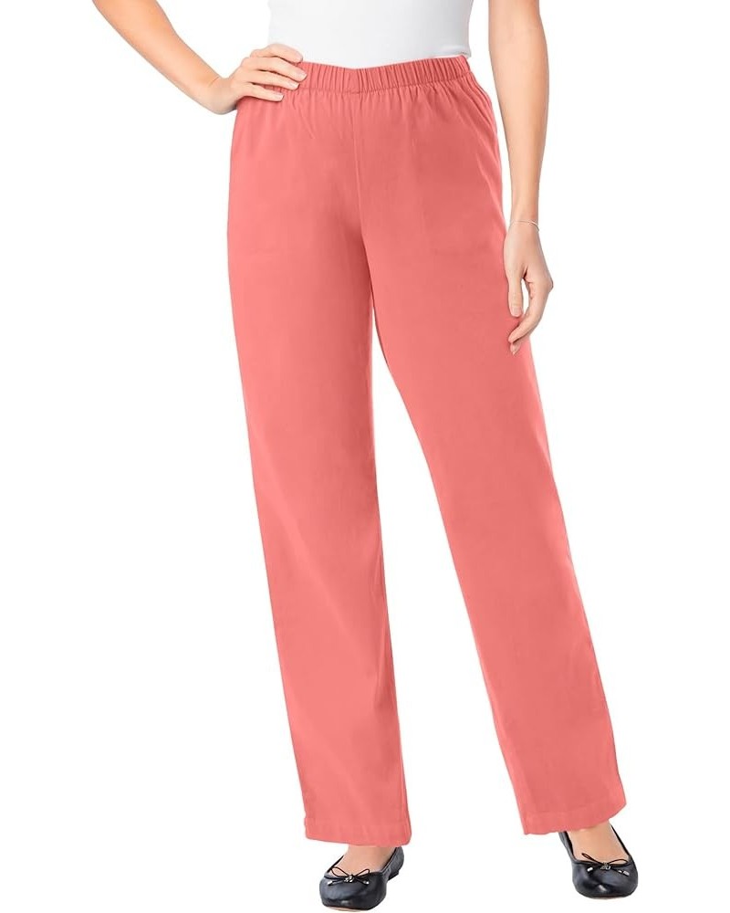 Women's Plus Size Wide Leg Fineline Jean Sweet Coral $18.39 Others