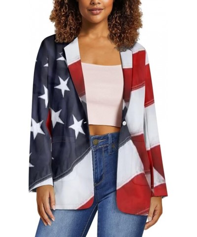 Womens Blazers for Work Lapel Open Front Long Sleeve Suit Jackets Work Blazer for Business Lady American Flag $18.01 Blazers