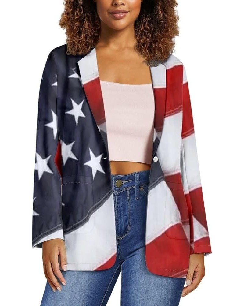 Womens Blazers for Work Lapel Open Front Long Sleeve Suit Jackets Work Blazer for Business Lady American Flag $18.01 Blazers