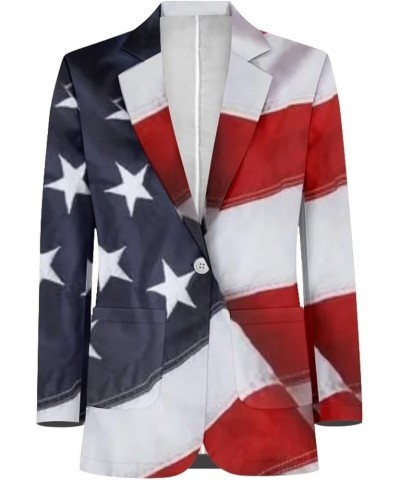 Womens Blazers for Work Lapel Open Front Long Sleeve Suit Jackets Work Blazer for Business Lady American Flag $18.01 Blazers