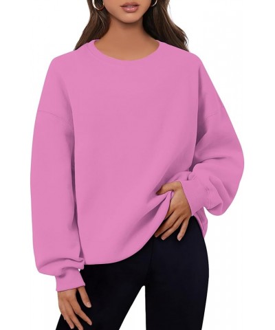 Womens Oversized Sweatshirts Fleece Crew Neck Loose Fit Long Sleeve Pullover No Hoodies Fall Winter Outfits Tops Hot Pink $17...