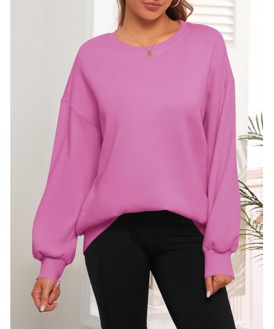 Womens Oversized Sweatshirts Fleece Crew Neck Loose Fit Long Sleeve Pullover No Hoodies Fall Winter Outfits Tops Hot Pink $17...