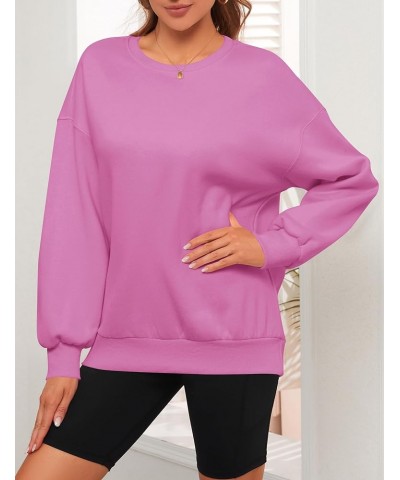 Womens Oversized Sweatshirts Fleece Crew Neck Loose Fit Long Sleeve Pullover No Hoodies Fall Winter Outfits Tops Hot Pink $17...