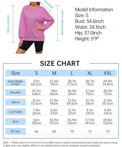 Womens Oversized Sweatshirts Fleece Crew Neck Loose Fit Long Sleeve Pullover No Hoodies Fall Winter Outfits Tops Hot Pink $17...