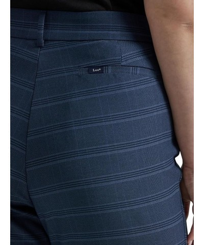 Women's Plus Size Wrinkle Free Relaxed Fit Straight Leg Pant Navy/Insignia Blue Plaid $19.59 Pants