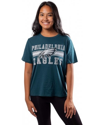 Women's NFL Super Soft Distressed Graphics Vintage T-Shirt Philadelphia Eagles Team Color $13.99 T-Shirts