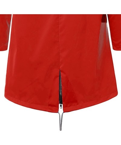 Rain Jackets For Women Waterproof With Hood Lightweight Casual Anorak Travel Hiking Coats with Pockets 720 E-red $13.50 Jackets