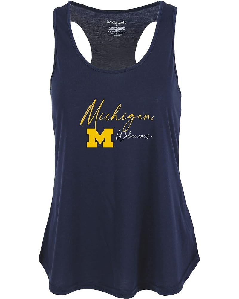 Women's NCAA Team Logo Essential Racerback Tank Michigan Large Navy $7.80 T-Shirts